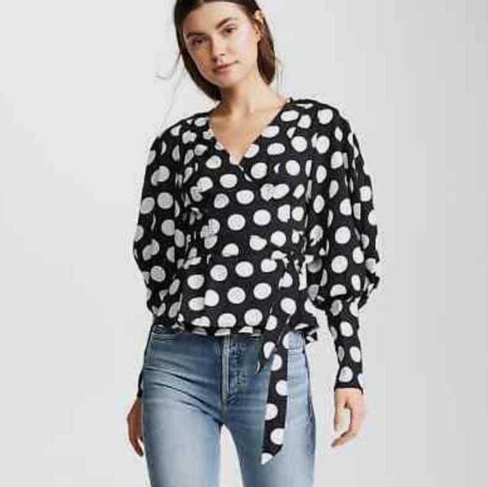 C/MEO COLLECTIVE POLKA DOT BLOUSE